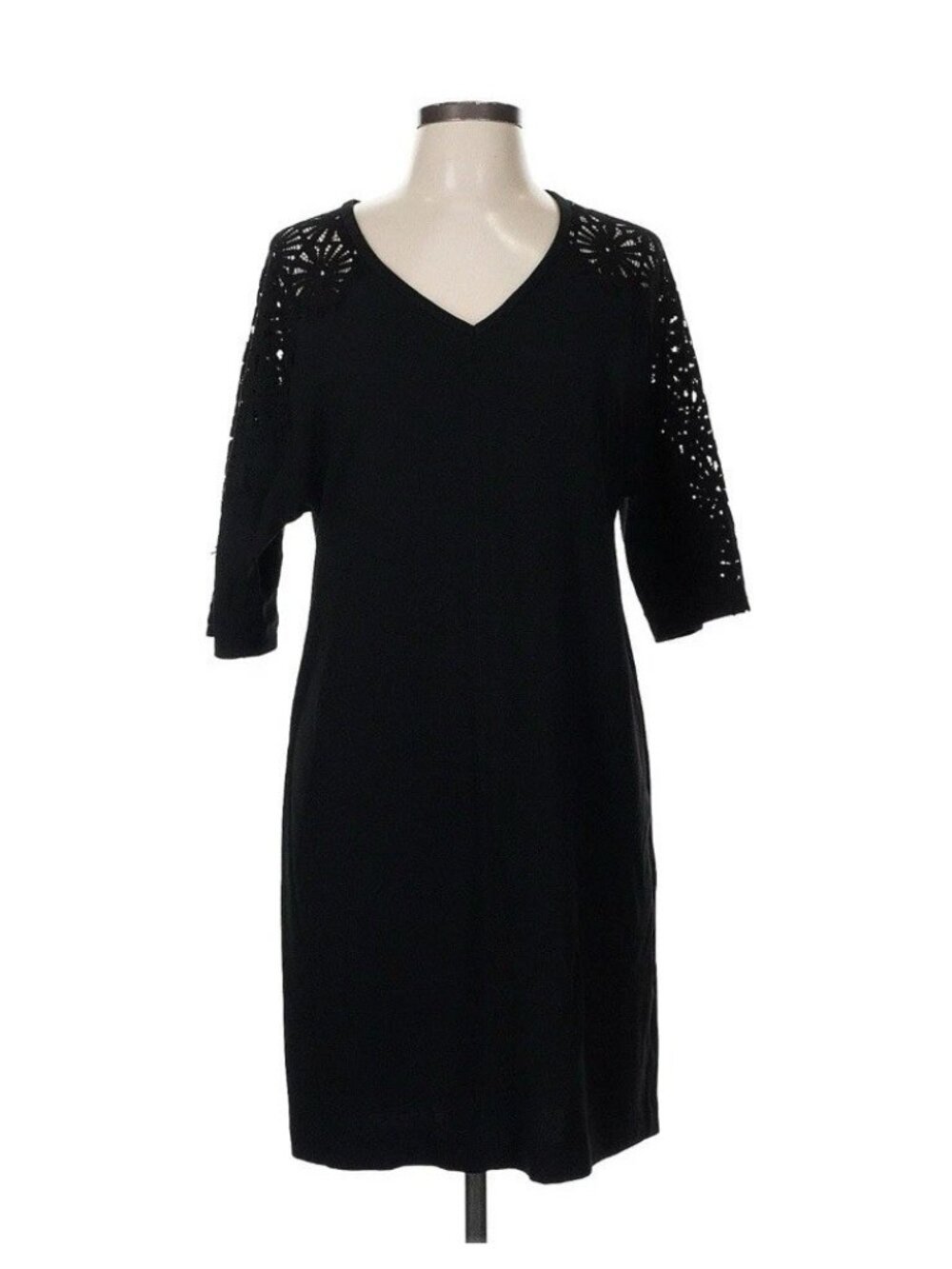 Trina Turk Lace Shift Dress Medium Black
